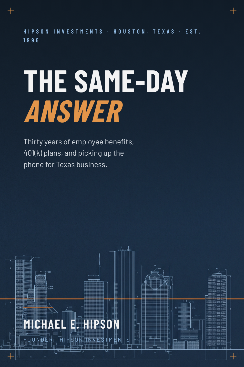 Book cover: The Same-Day Answer by Michael E. Hipson